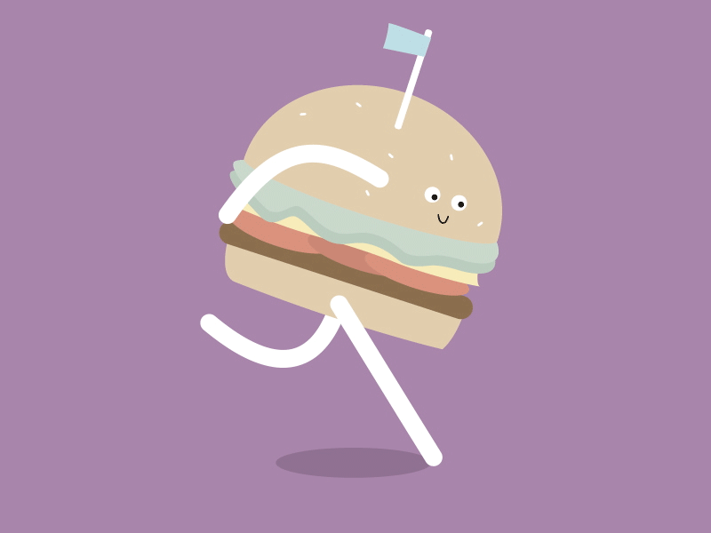 A burger running
