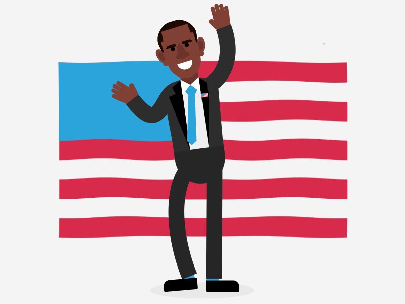 Obama with the American flag