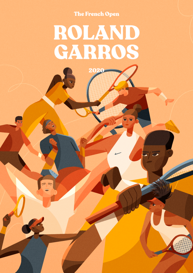 French Open 2020 - Poster Illustration Character Design - Rosie Phillpot